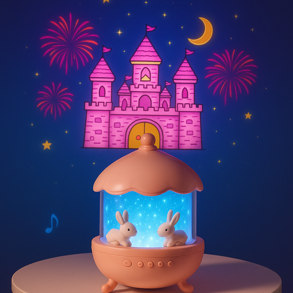 ✨ Bunny’s Carousel Night Projector Light – Magical Ambience for Kids’ Bedrooms