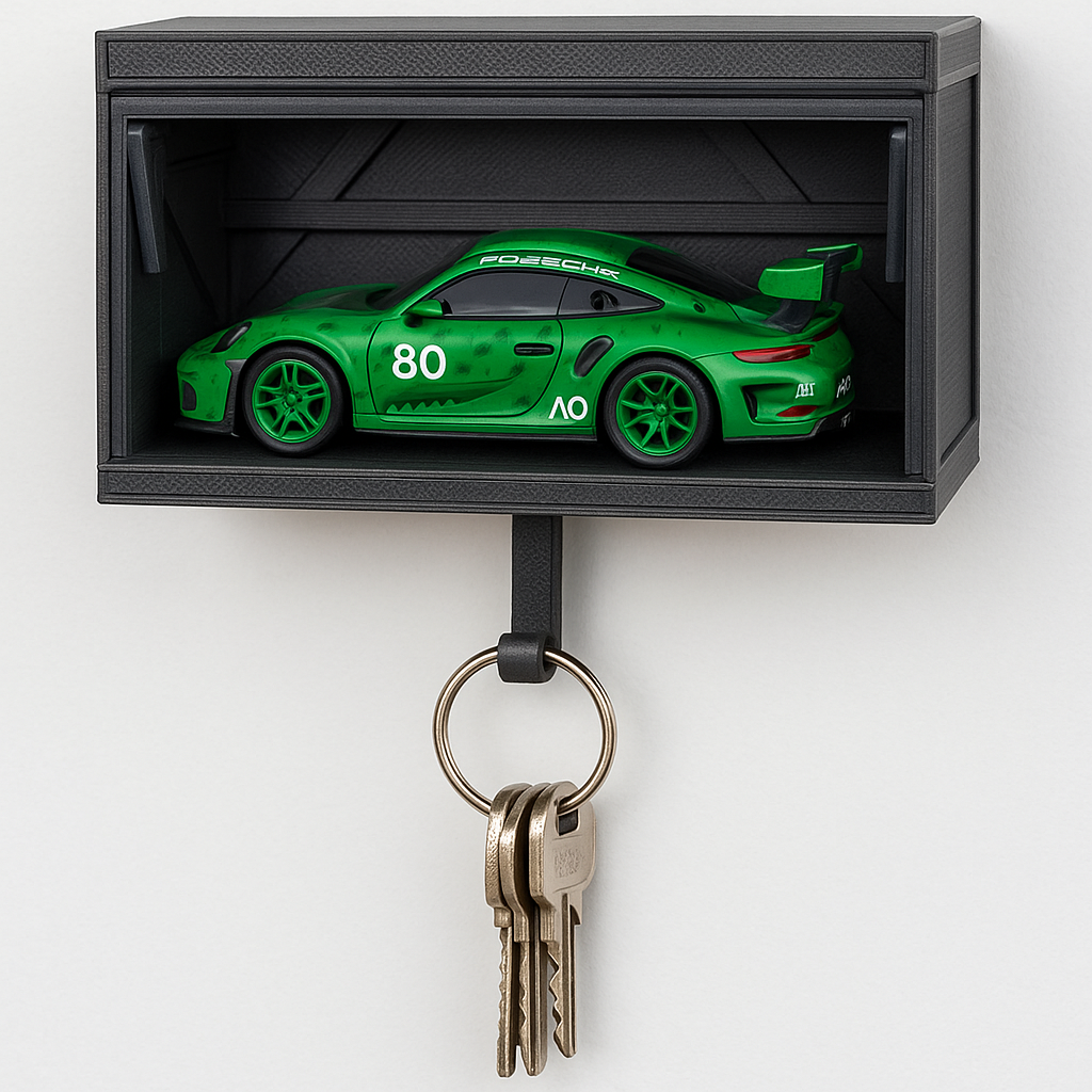 Mini Car Garage Key Holder – Hot Wheels Die-Cast Display with Hook