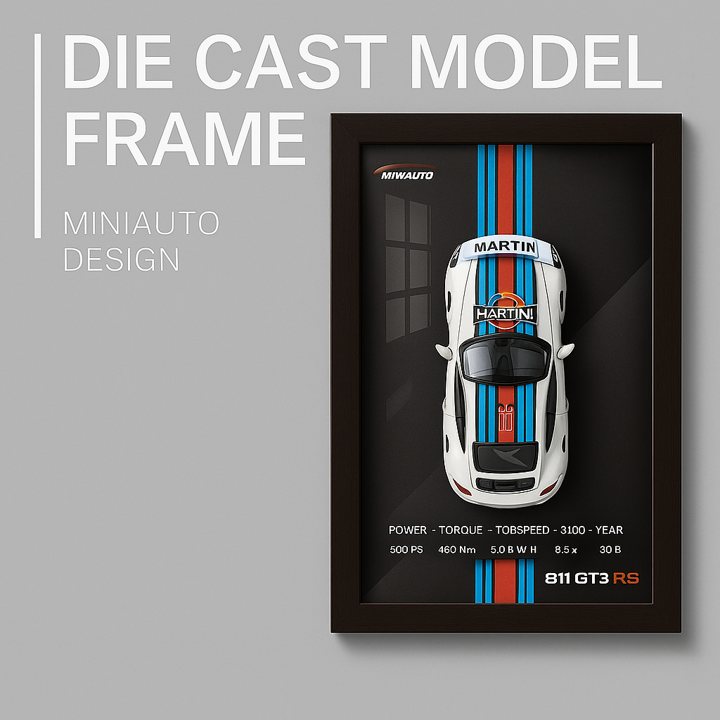 3D Sports Car Frame Art with Removable Alloy Model – LED Wall Décor for Car Lovers & Kids