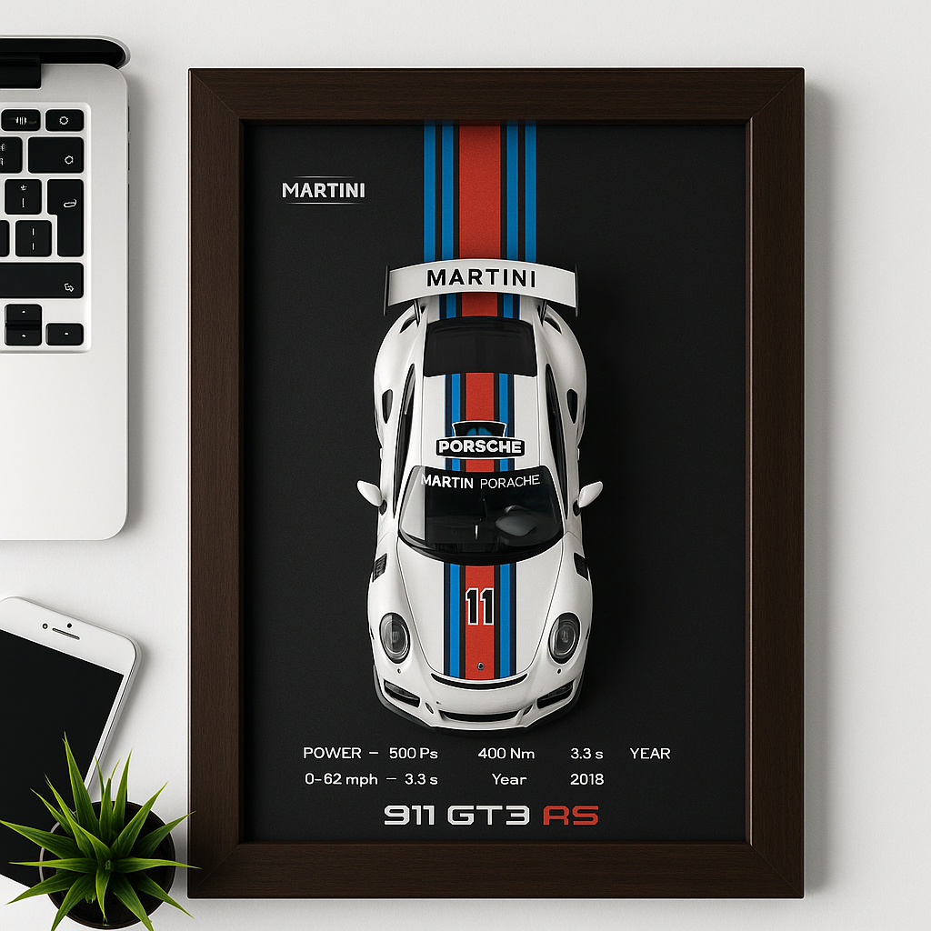 3D Sports Car Frame Art with Removable Alloy Model – LED Wall Décor for Car Lovers & Kids