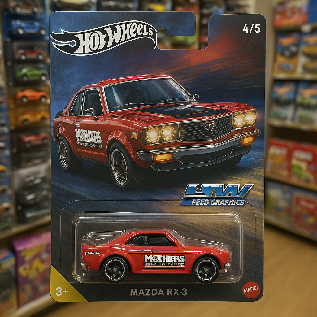 🔴⚫ MAZDA RX-3 – Mothers® Polishes Edition  Hot Wheels Premium | HW Speed Graphics Series