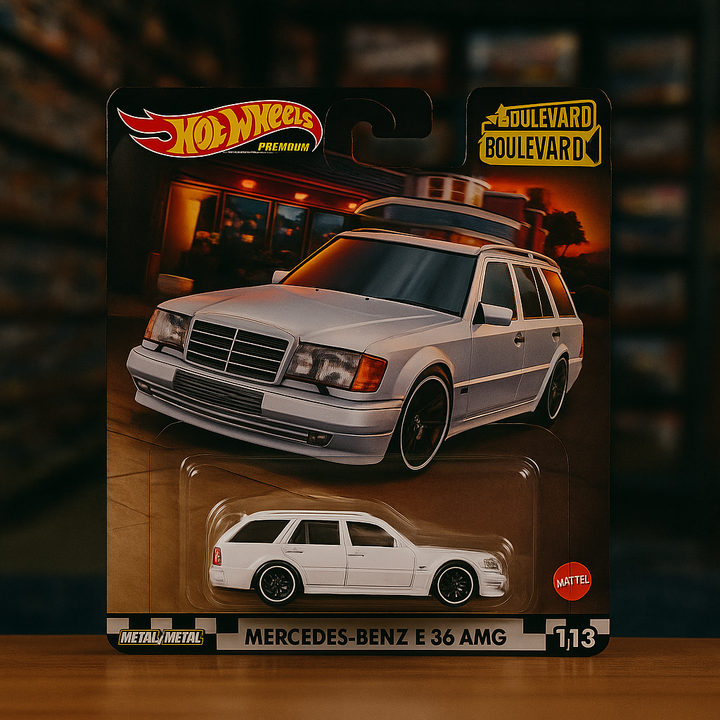 🤍 Mercedes-Benz E 36 AMG – Hot Wheels Premium (Boulevard Series #113)