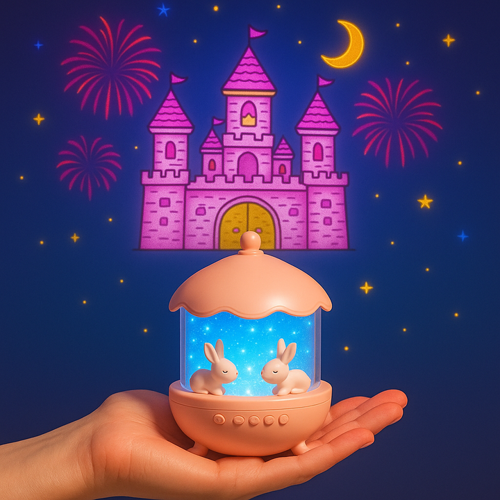 ✨ Bunny’s Carousel Night Projector Light – Magical Ambience for Kids’ Bedrooms