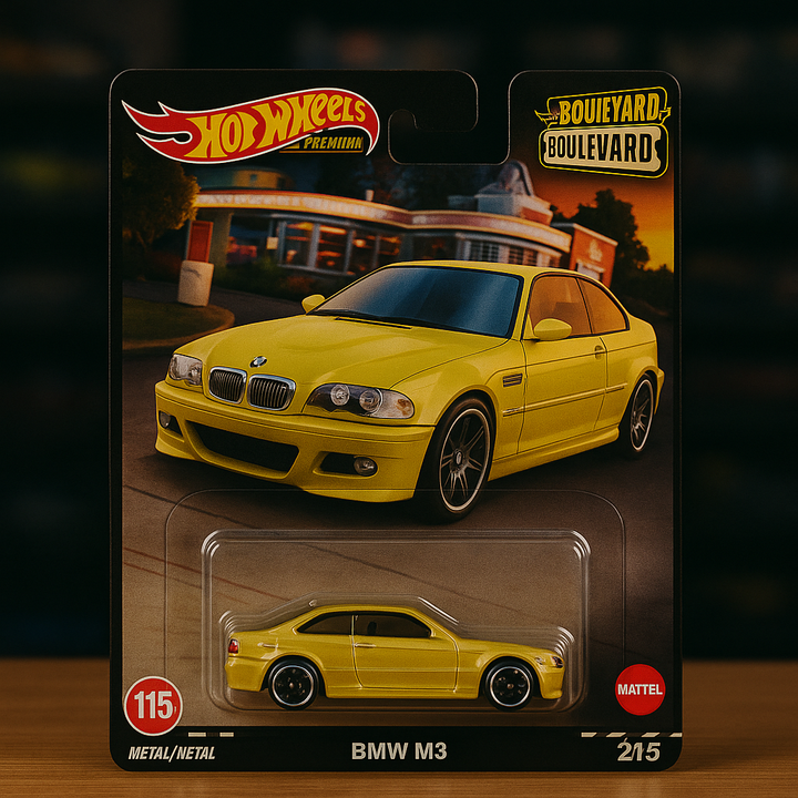💛 BMW M3 Coupe – Hot Wheels Premium (Boulevard Series #115)