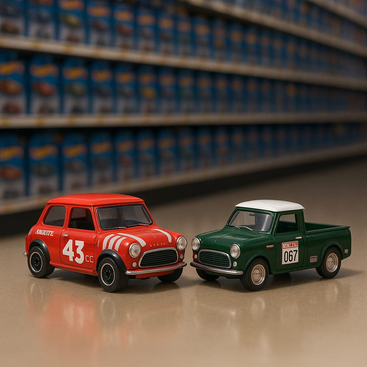 Hot Wheels Premium – Morris Mini x ’67 Austin Mini Pickup (Car Culture Series)