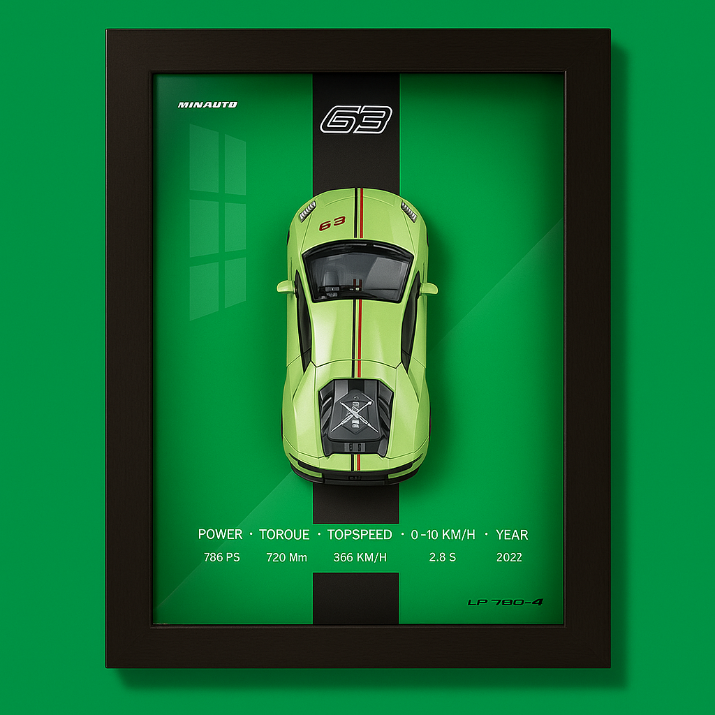 3D Sports Car Frame Art with Removable Alloy Model – LED Wall Décor for Car Lovers & Kids