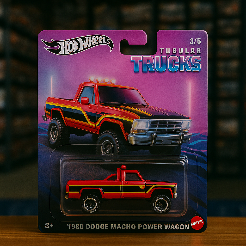 🚛 1980 Dodge Macho Power Wagon – Hot Wheels Premium (Tubular Trucks Series #1/5)