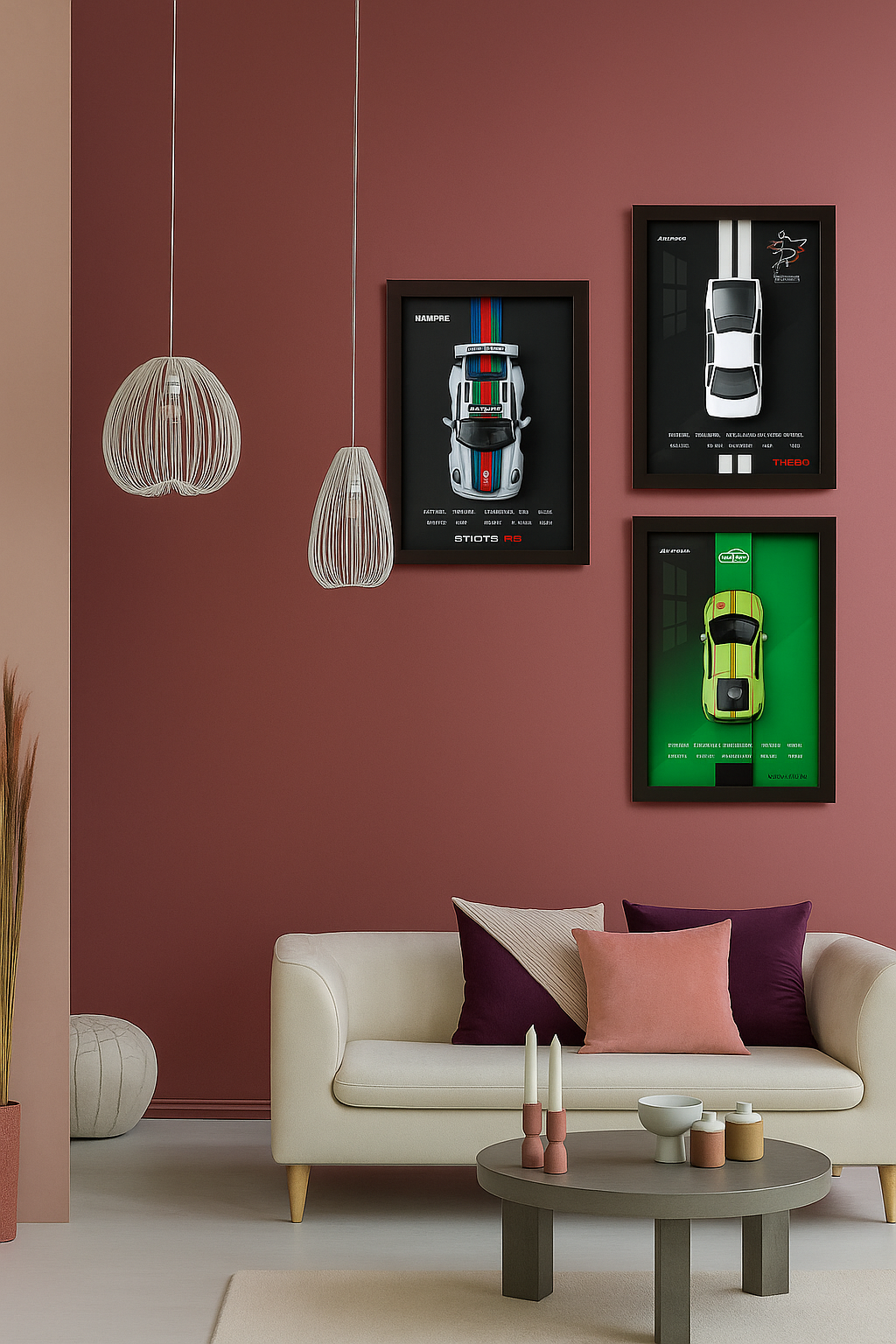 3D Sports Car Frame Art with Removable Alloy Model – LED Wall Décor for Car Lovers & Kids